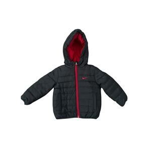 NEW Nike Black Red Kids Toddler Size 18M Puffer Full Zip Jacket NWT